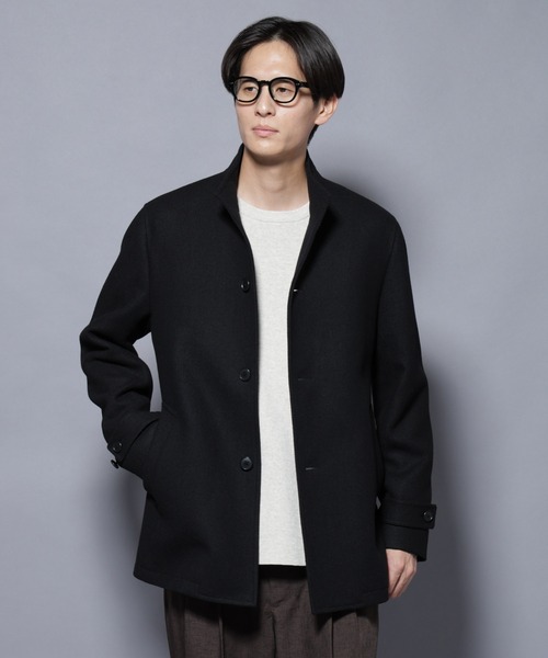NANO universe（ナノユニバース）の「ウール/Nメルトンスタンドカラーコート（ステンカラーコート・メンズ・トップグレー/ネイビー/ブラック・L/M/S/XL）」の8枚目の写真