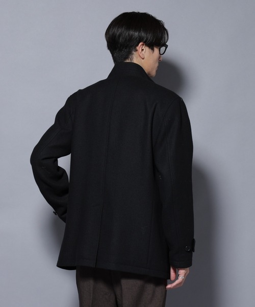 セール】ウール/Nメルトンスタンドカラーコート（ステンカラーコート