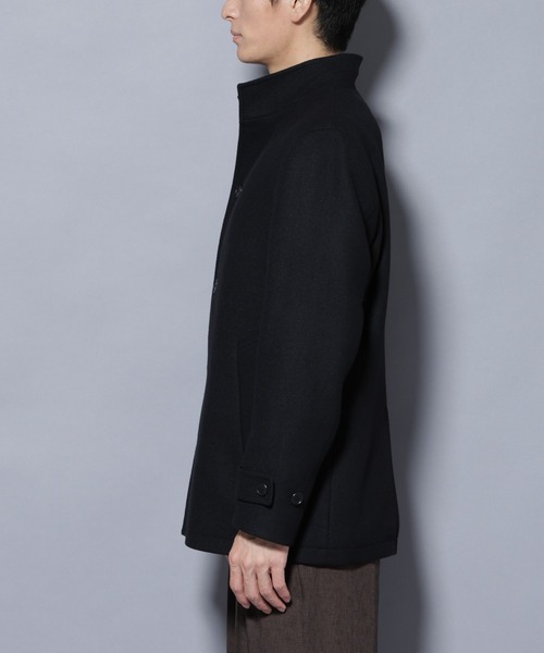 NANO universe（ナノユニバース）の「ウール/Nメルトンスタンドカラーコート（ステンカラーコート・メンズ・トップグレー/ネイビー/ブラック・L/M/S/XL）」の15枚目の写真
