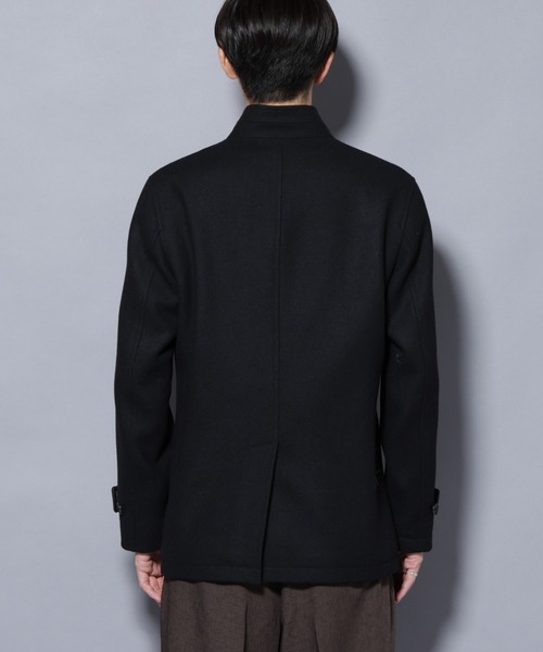 NANO universe（ナノユニバース）の「ウール/Nメルトンスタンドカラーコート（ステンカラーコート・メンズ・トップグレー/ネイビー/ブラック・L/M/S/XL）」の16枚目の写真