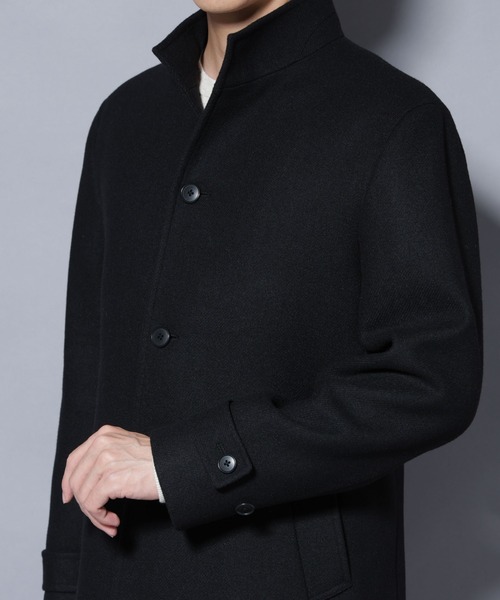 NANO universe（ナノユニバース）の「ウール/Nメルトンスタンドカラーコート（ステンカラーコート・メンズ・トップグレー/ネイビー/ブラック・L/M/S/XL）」の18枚目の写真