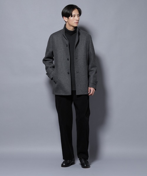 セール】ウール/Nメルトンスタンドカラーコート（ステンカラーコート