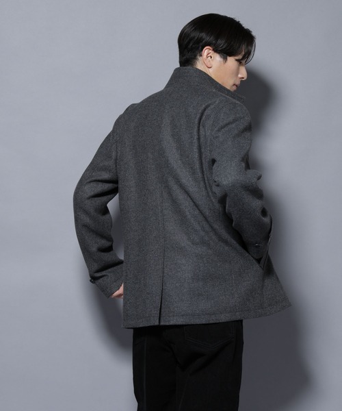セール】ウール/Nメルトンスタンドカラーコート（ステンカラーコート