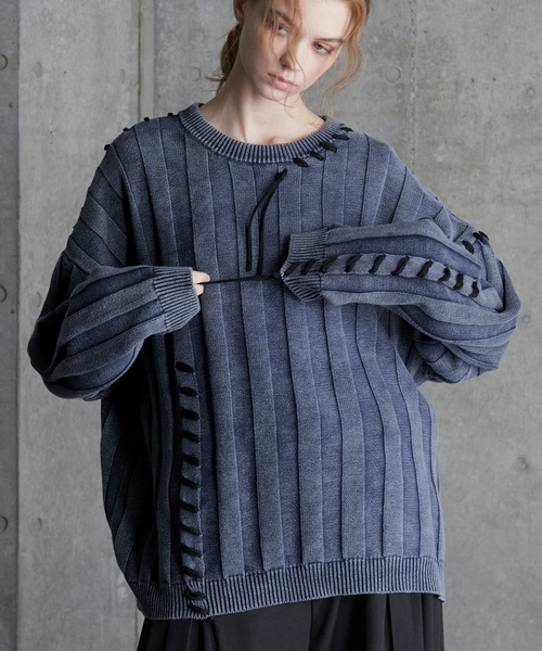 SERACE】Vintage design loose hand stitch Knit / ヴィンテージ