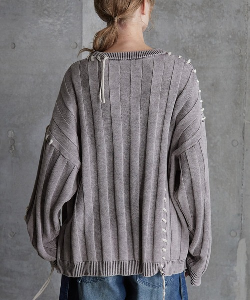 SERACE(セラス)の「【SERACE】Vintage design loose hand stitch Knit / ヴィンテージデザインルーズハンドステッチニット(ニット/セーター・メンズ・ホワイト/ブルー/ブラック・S/L/M)」の5枚目の写真