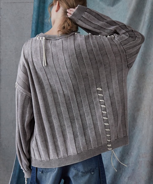 SERACE(セラス)の「【SERACE】Vintage design loose hand stitch Knit / ヴィンテージデザインルーズハンドステッチニット(ニット/セーター・メンズ・ホワイト/ブルー/ブラック・S/L/M)」の9枚目の写真