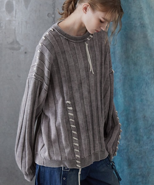 SERACE(セラス)の「【SERACE】Vintage design loose hand stitch Knit / ヴィンテージデザインルーズハンドステッチニット(ニット/セーター・メンズ・ホワイト/ブルー/ブラック・S/L/M)」の10枚目の写真