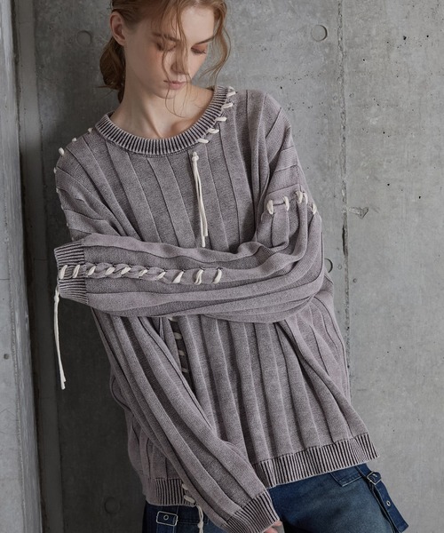 SERACE(セラス)の「【SERACE】Vintage design loose hand stitch Knit / ヴィンテージデザインルーズハンドステッチニット(ニット/セーター・メンズ・ホワイト/ブルー/ブラック・S/L/M)」の11枚目の写真