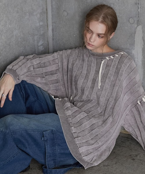 SERACE(セラス)の「【SERACE】Vintage design loose hand stitch Knit / ヴィンテージデザインルーズハンドステッチニット(ニット/セーター・メンズ・ホワイト/ブルー/ブラック・S/L/M)」の12枚目の写真