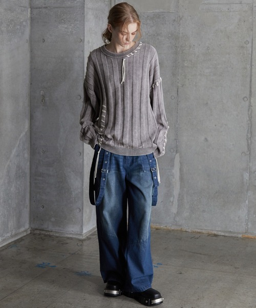 SERACE(セラス)の「【SERACE】Vintage design loose hand stitch Knit / ヴィンテージデザインルーズハンドステッチニット(ニット/セーター・メンズ・ホワイト/ブルー/ブラック・S/L/M)」の15枚目の写真