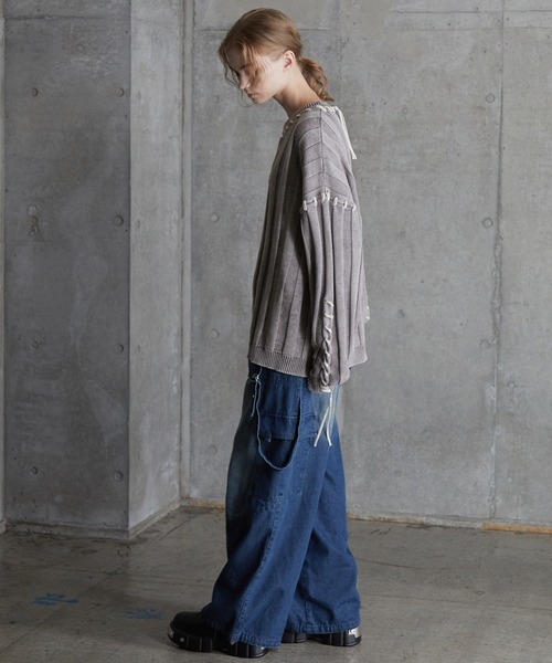 SERACE(セラス)の「【SERACE】Vintage design loose hand stitch Knit / ヴィンテージデザインルーズハンドステッチニット(ニット/セーター・メンズ・ホワイト/ブルー/ブラック・S/L/M)」の16枚目の写真