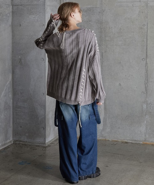 SERACE(セラス)の「【SERACE】Vintage design loose hand stitch Knit / ヴィンテージデザインルーズハンドステッチニット(ニット/セーター・メンズ・ホワイト/ブルー/ブラック・S/L/M)」の17枚目の写真