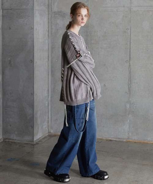 SERACE(セラス)の「【SERACE】Vintage design loose hand stitch Knit / ヴィンテージデザインルーズハンドステッチニット(ニット/セーター・メンズ・ホワイト/ブルー/ブラック・S/L/M)」の18枚目の写真