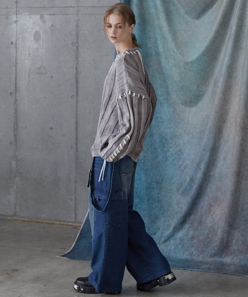 SERACE(セラス)の「【SERACE】Vintage design loose hand stitch Knit / ヴィンテージデザインルーズハンドステッチニット(ニット/セーター・メンズ・ホワイト/ブルー/ブラック・S/L/M)」の20枚目の写真