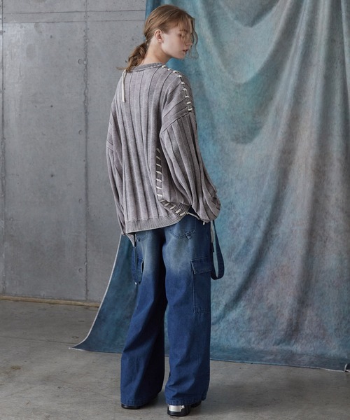 SERACE(セラス)の「【SERACE】Vintage design loose hand stitch Knit / ヴィンテージデザインルーズハンドステッチニット(ニット/セーター・メンズ・ホワイト/ブルー/ブラック・S/L/M)」の21枚目の写真