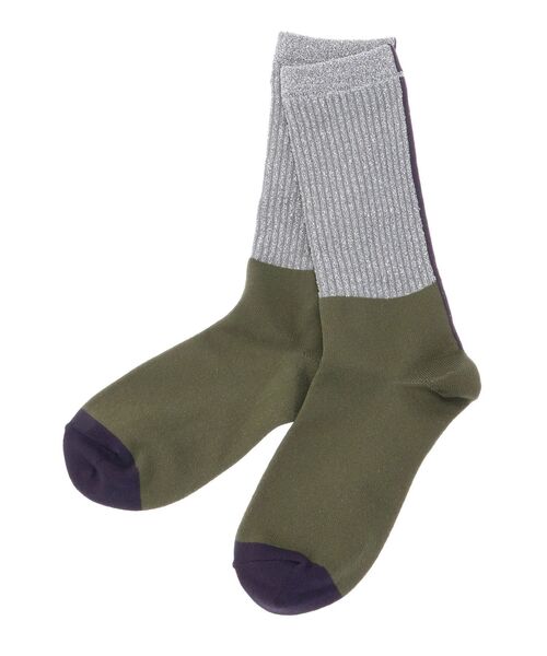 UN3D.(アンスリード)の「METALLIC BLOCK SOCKS / メタリックブロックソックス(ソックス/靴下・レディース・シルバー/ゴールド・FREE)」の8枚目の写真