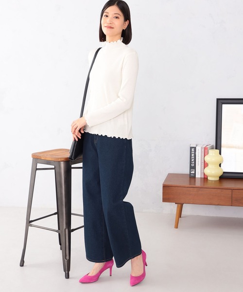 GALLORIA（ギャローリア）の「ラメテレコハイネックＴシャツ（Tシャツ/カットソー・レディース・グレー/ダークグリーン/ブラック/アイボリー・L/LL/S/M）」の16枚目の写真