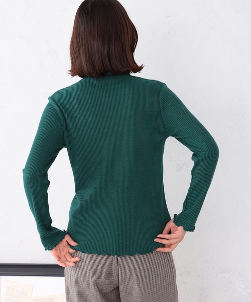 GALLORIA（ギャローリア）の「ラメテレコハイネックＴシャツ（Tシャツ/カットソー・レディース・グレー/ダークグリーン/ブラック/アイボリー・L/LL/S/M）」の18枚目の写真