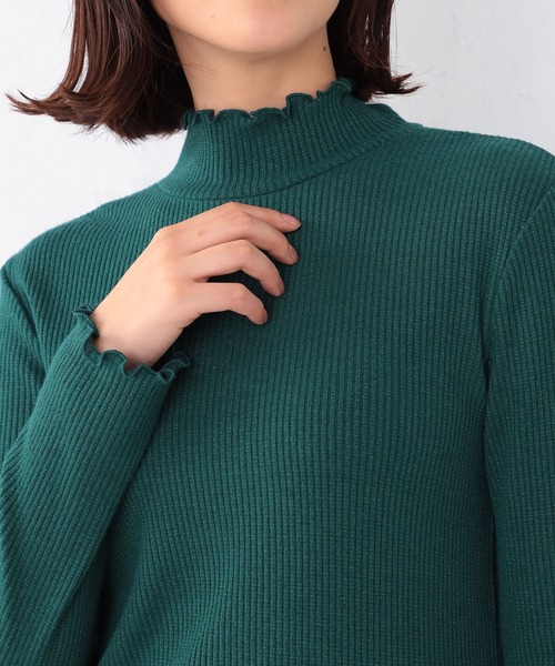 GALLORIA（ギャローリア）の「ラメテレコハイネックＴシャツ（Tシャツ/カットソー・レディース・グレー/ダークグリーン/ブラック/アイボリー・L/LL/S/M）」の20枚目の写真