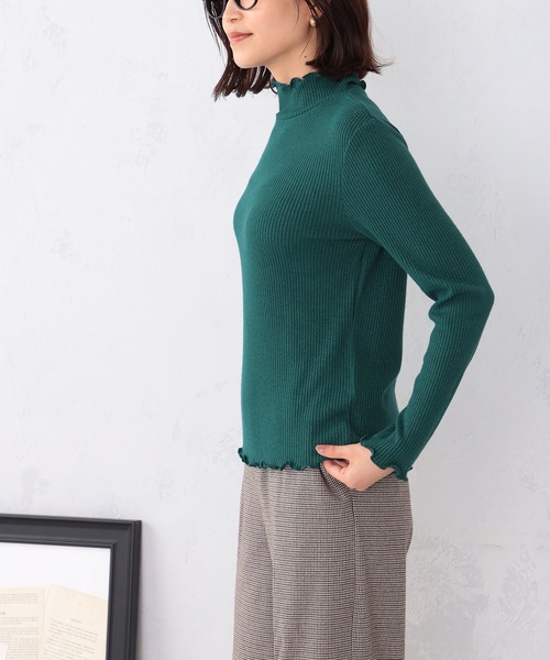 GALLORIA（ギャローリア）の「ラメテレコハイネックＴシャツ（Tシャツ/カットソー・レディース・グレー/ダークグリーン/ブラック/アイボリー・L/LL/S/M）」の19枚目の写真