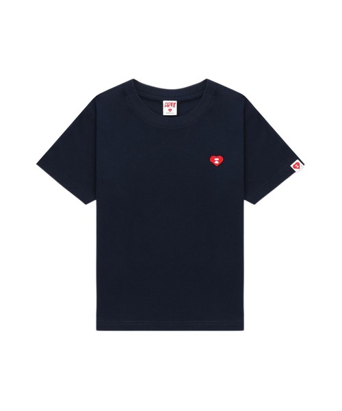 A BATHING APE(アベイシングエイプ)の「HEART BADGE CROP TEE(Tシャツ/カットソー・レディース・ネイビー/ホワイト/ピンク・X-SMALL/SMALL)」の2枚目の写真