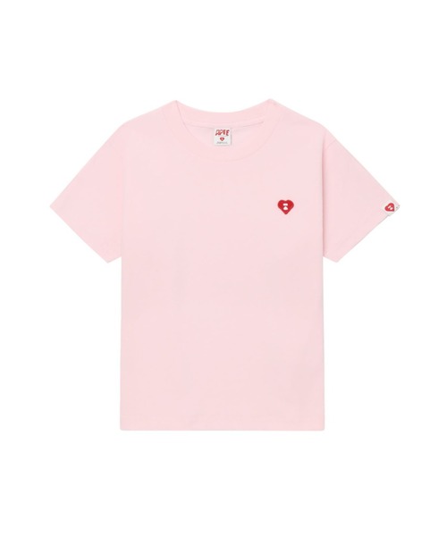 A BATHING APE(アベイシングエイプ)の「HEART BADGE CROP TEE(Tシャツ/カットソー・レディース・ネイビー/ホワイト/ピンク・X-SMALL/SMALL)」の3枚目の写真