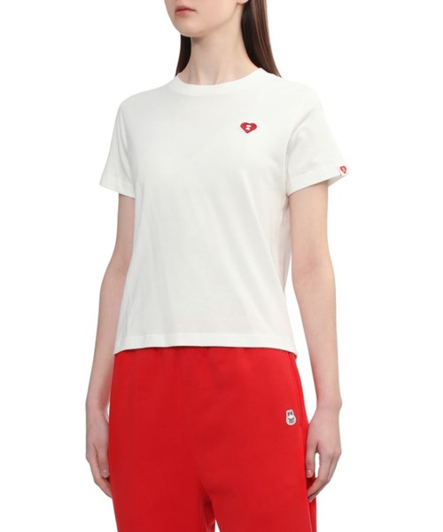 A BATHING APE(アベイシングエイプ)の「HEART BADGE CROP TEE(Tシャツ/カットソー・レディース・ネイビー/ホワイト/ピンク・X-SMALL/SMALL)」の8枚目の写真