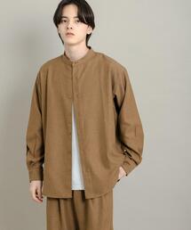 SENSE OF PLACE by URBAN RESEARCH | ウールタッチストライプバンドカラーシャツ(シャツ/ブラウス)