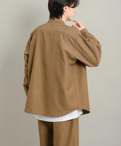 SENSE OF PLACE by URBAN RESEARCH（センスオブプレイスバイアーバンリサーチ）の「ウールタッチストライプバンドカラーシャツ（シャツ/ブラウス・メンズ・ブラック/グレー/ブラウン・MEDIUM/LARGE）」の17枚目の写真