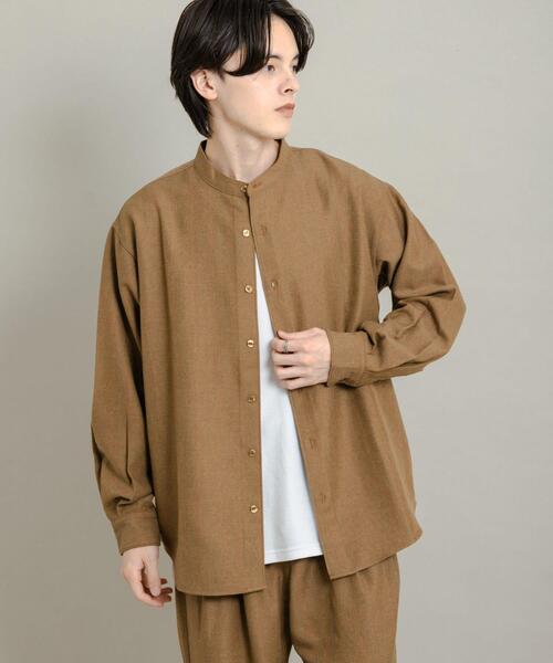 SENSE OF PLACE by URBAN RESEARCH（センスオブプレイスバイアーバンリサーチ）の「ウールタッチストライプバンドカラーシャツ（シャツ/ブラウス・メンズ・ブラック/グレー/ブラウン・MEDIUM/LARGE）」の19枚目の写真