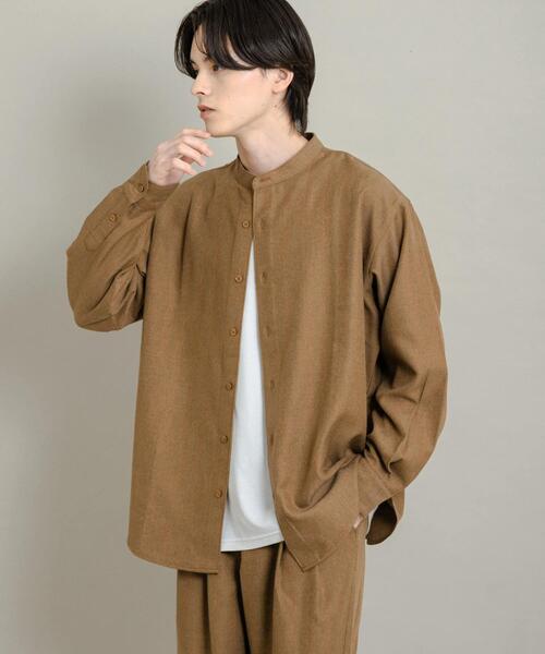 SENSE OF PLACE by URBAN RESEARCH（センスオブプレイスバイアーバンリサーチ）の「ウールタッチストライプバンドカラーシャツ（シャツ/ブラウス・メンズ・ブラック/グレー/ブラウン・MEDIUM/LARGE）」の20枚目の写真