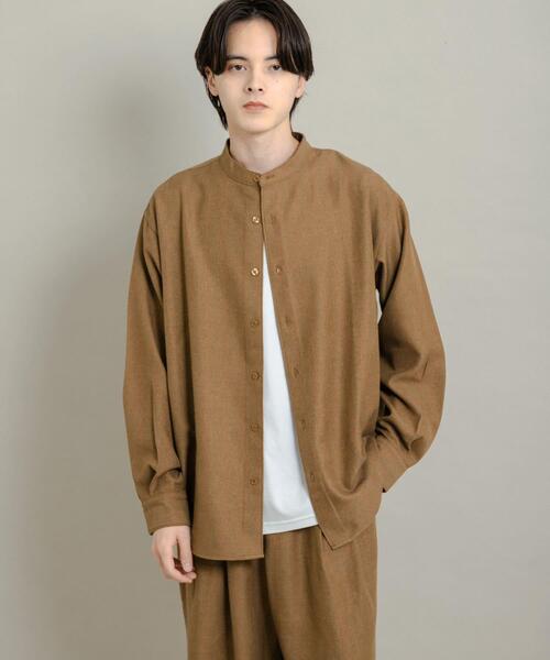 SENSE OF PLACE by URBAN RESEARCH（センスオブプレイスバイアーバンリサーチ）の「ウールタッチストライプバンドカラーシャツ（シャツ/ブラウス・メンズ・ブラック/グレー/ブラウン・MEDIUM/LARGE）」の21枚目の写真