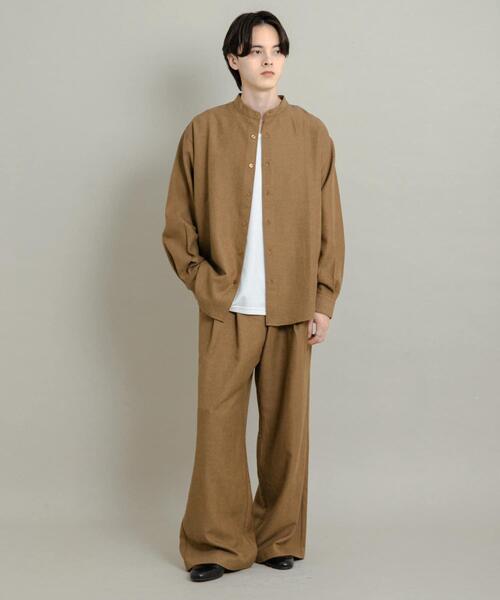 SENSE OF PLACE by URBAN RESEARCH（センスオブプレイスバイアーバンリサーチ）の「ウールタッチストライプバンドカラーシャツ（シャツ/ブラウス・メンズ・ブラック/グレー/ブラウン・MEDIUM/LARGE）」の22枚目の写真