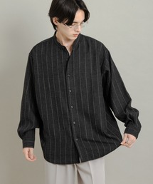 SENSE OF PLACE by URBAN RESEARCH | ウールタッチストライプバンドカラーシャツ(シャツ/ブラウス)