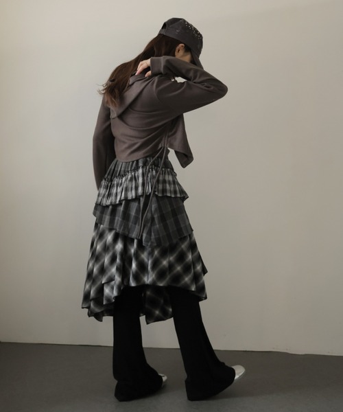 Ulysses(ユリシス)の「ランダムチェックティアードミニスカート(スカート・レディース・ブラック・F)」の7枚目の写真