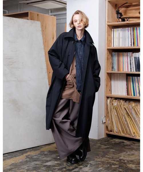 VOAAOV（ヴォアーブ）の「【VOAAOV】 BISHU OLD WOOL GABARDINE Long Coat（トレンチコート・メンズ・ベージュ/ブラック・2/1/0）」の3枚目の写真