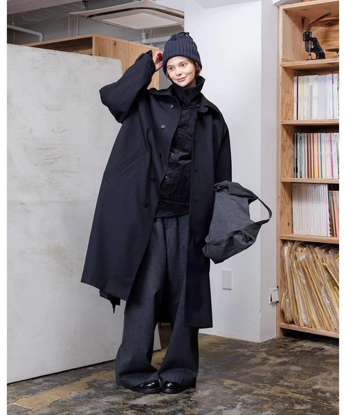 VOAAOV（ヴォアーブ）の「【VOAAOV】 BISHU OLD WOOL GABARDINE Long Coat（トレンチコート・メンズ・ベージュ/ブラック・2/1/0）」の5枚目の写真