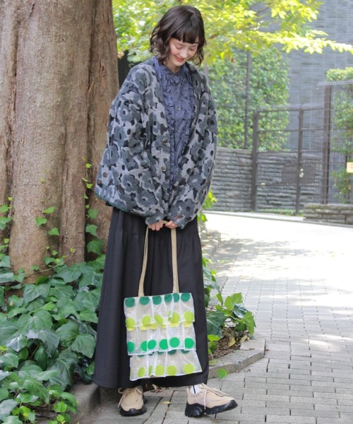 H.A.K（ハク）の「ジャカード　ティアードトートバッグ（トートバッグ・レディース・ホワイト/ブルー/グリーン・FREE）」の13枚目の写真