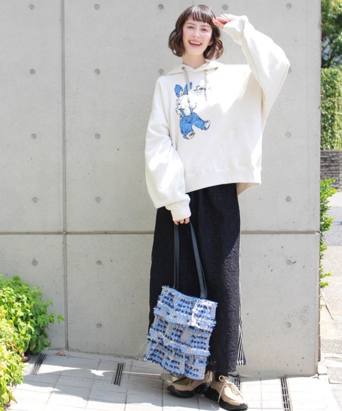 H.A.K（ハク）の「ジャカード　ティアードトートバッグ（トートバッグ・レディース・ホワイト/ブルー/グリーン・FREE）」の11枚目の写真