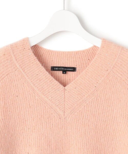 セール】モヘヤミックススパングル Vネック ニット（ニット/セーター