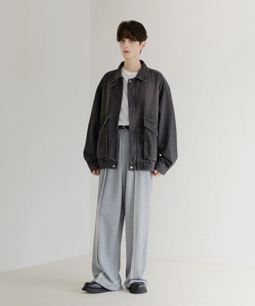 ETELIO（エテリオ）の「センターフリンジラインスウェットパンツ（スウェットパンツ・メンズ・ブラック/グレー/杢グレー・S/M/L/XL）」の18枚目の写真