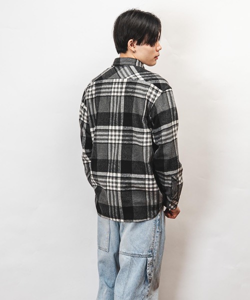 Healthknit Product（ヘルスニットプロダクト）の「Healthknit Product ヘルスニットプロダクト コヨーテ 刺繍 ネルチェック シャツ(GW)（シャツ/ブラウス・メンズ・ブルー/ブラック・XL/L/M）」の11枚目の写真