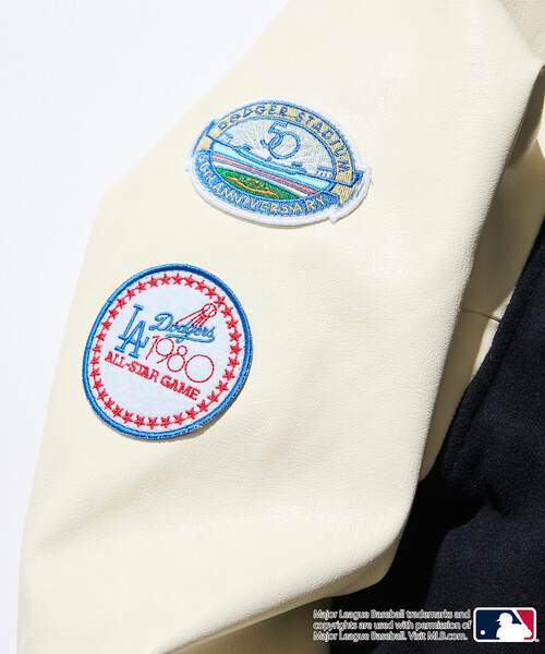 FREAK'S STORE(フリークスストア)の「限定展開 MLB/メジャーリーグベースボール マルチデザイン 刺繍ワッペン スタジアムジャンパー / スタジャン(ブルゾン・メンズ・ネイビー/ブラウン/ブラック・SMALL/LARGE/MEDIUM)」の9枚目の写真