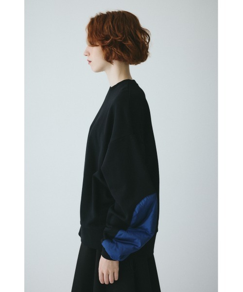 HeRIN.CYE（ヘリンドットサイ）の「Elbow patchi cut tops　　エルボーパッチカットトップス（スウェット・レディース・ブラック/ブラウン/グレー・FREE）」の5枚目の写真