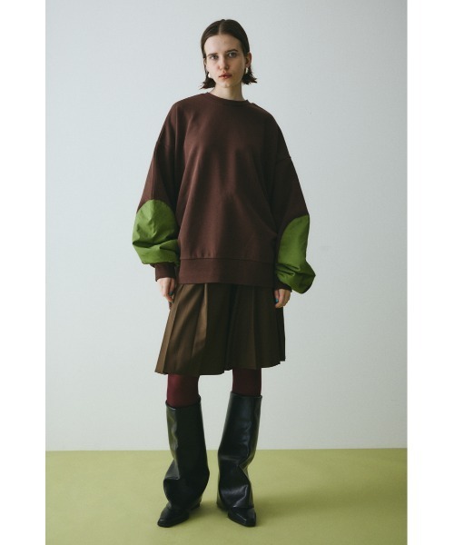 HeRIN.CYE（ヘリンドットサイ）の「Elbow patchi cut tops　　エルボーパッチカットトップス（スウェット・レディース・ブラック/ブラウン/グレー・FREE）」の7枚目の写真