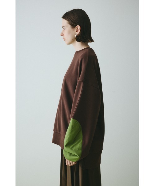 HeRIN.CYE（ヘリンドットサイ）の「Elbow patchi cut tops　　エルボーパッチカットトップス（スウェット・レディース・ブラック/ブラウン/グレー・FREE）」の8枚目の写真