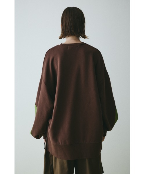 HeRIN.CYE（ヘリンドットサイ）の「Elbow patchi cut tops　　エルボーパッチカットトップス（スウェット・レディース・ブラック/ブラウン/グレー・FREE）」の9枚目の写真