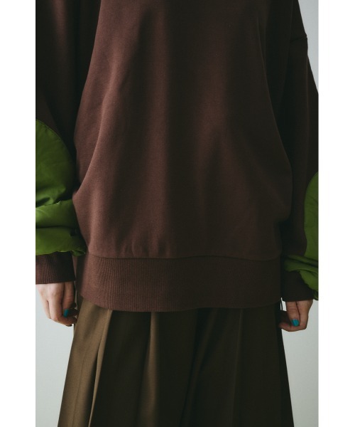 HeRIN.CYE（ヘリンドットサイ）の「Elbow patchi cut tops　　エルボーパッチカットトップス（スウェット・レディース・ブラック/ブラウン/グレー・FREE）」の14枚目の写真