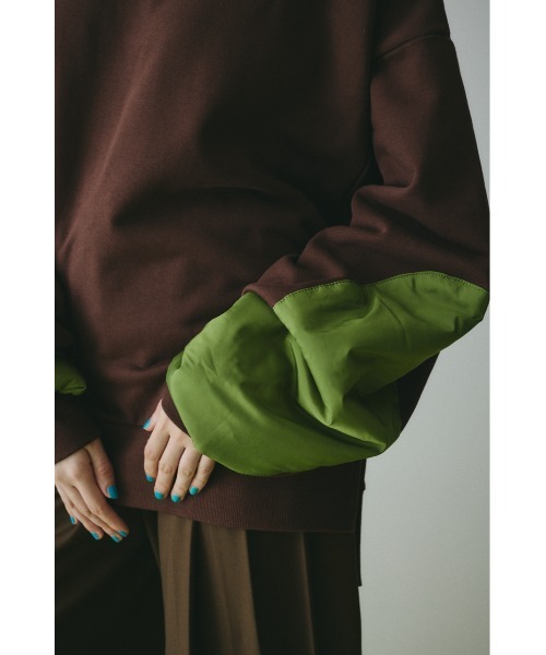 HeRIN.CYE（ヘリンドットサイ）の「Elbow patchi cut tops　　エルボーパッチカットトップス（スウェット・レディース・ブラック/ブラウン/グレー・FREE）」の15枚目の写真