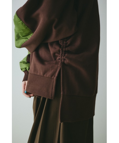 HeRIN.CYE（ヘリンドットサイ）の「Elbow patchi cut tops　　エルボーパッチカットトップス（スウェット・レディース・ブラック/ブラウン/グレー・FREE）」の16枚目の写真